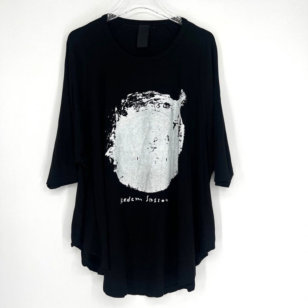 Kedem Sasson Tunic Top Womens 8/10 Graphic Lagenlook Boxy Oversized Relaxed